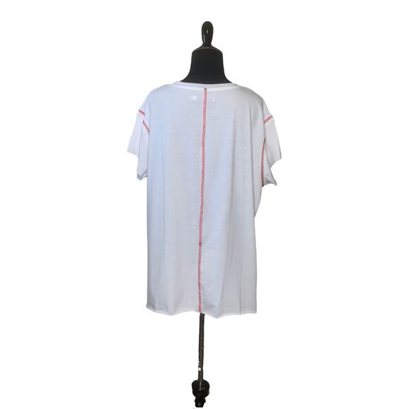 Misslook white patchwork short sleeves oversize  t shirt size Small - Picture 2 of 10